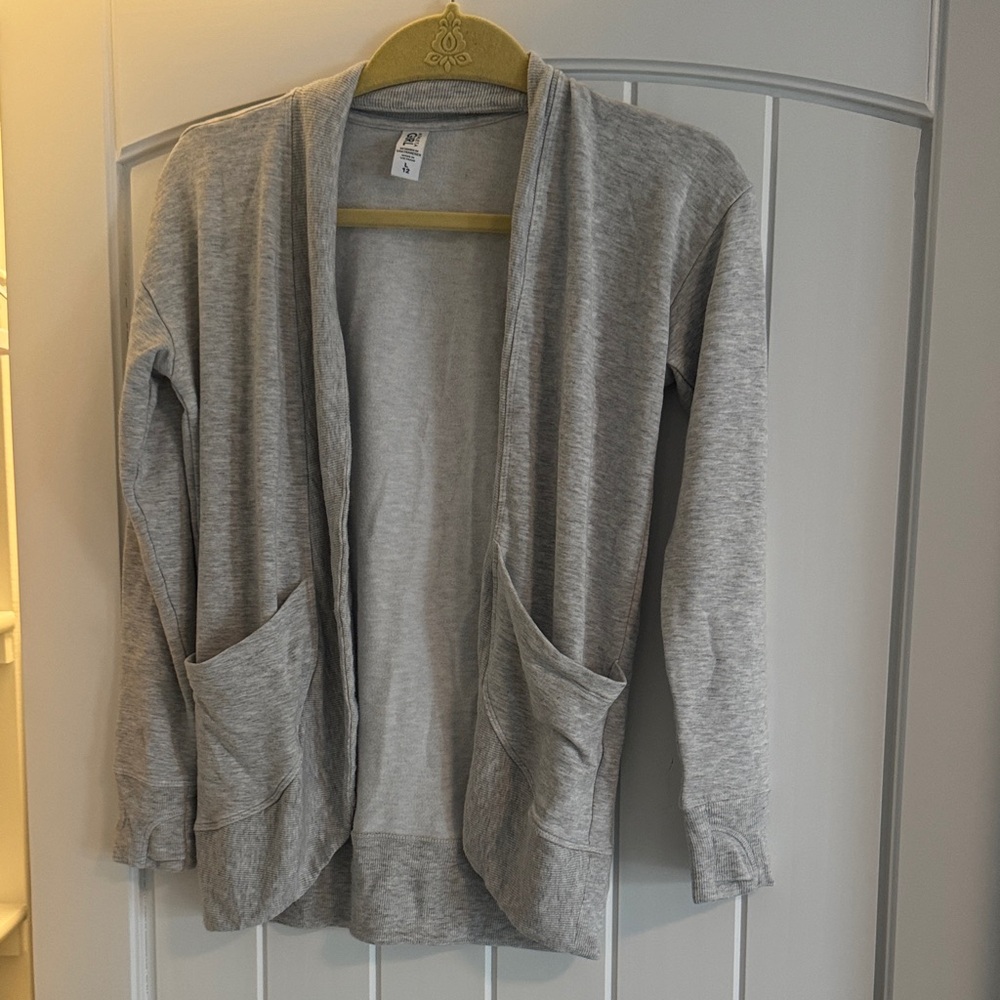 Athleta Girl Gray Open Front Sweater